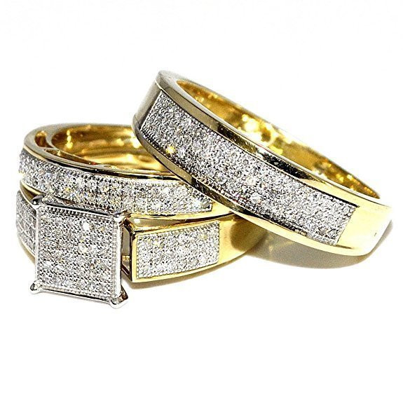 Cheap Wedding Rings Sets For Him And Her
 His And Hers Trio Wedding Ring Sets Wedding and Bridal