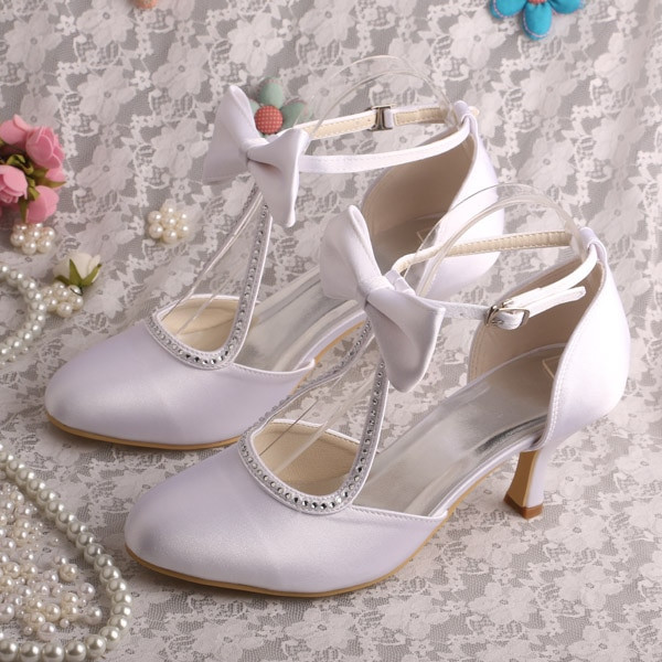 Cheap Wedding Shoes Online
 Diana Cheap White Custom Wedding Shoes for Bridesmaids