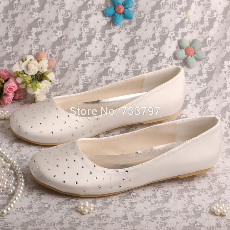 Cheap White Wedding Shoes
 Dropship Custom Handmade Big Discount White Satin