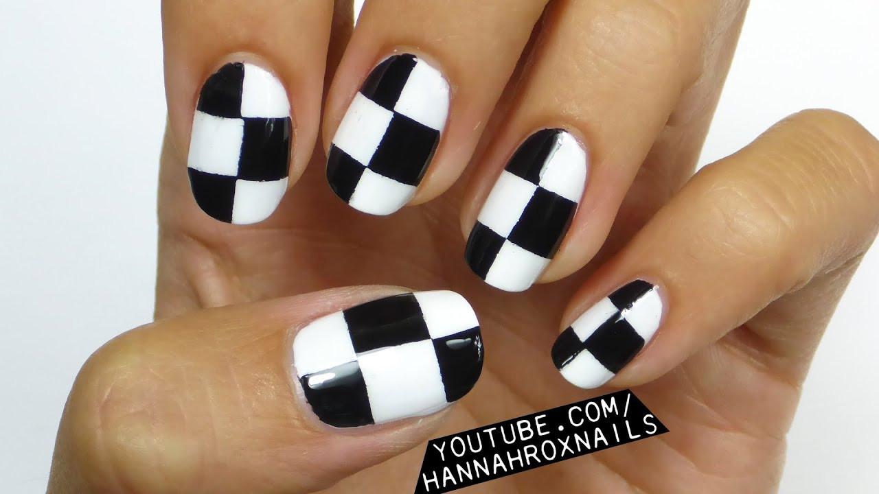Checkered Nail Designs
 EASY Checkerboard Nail Art