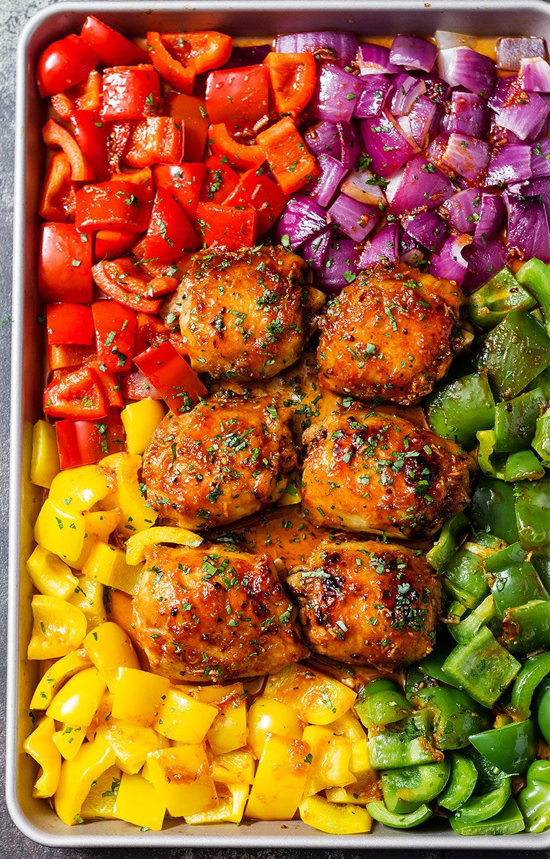 Chicken Sheet Pan Dinners
 Chicken Sheet Pan Dinner with Honey Chili Sauce — Eatwell101