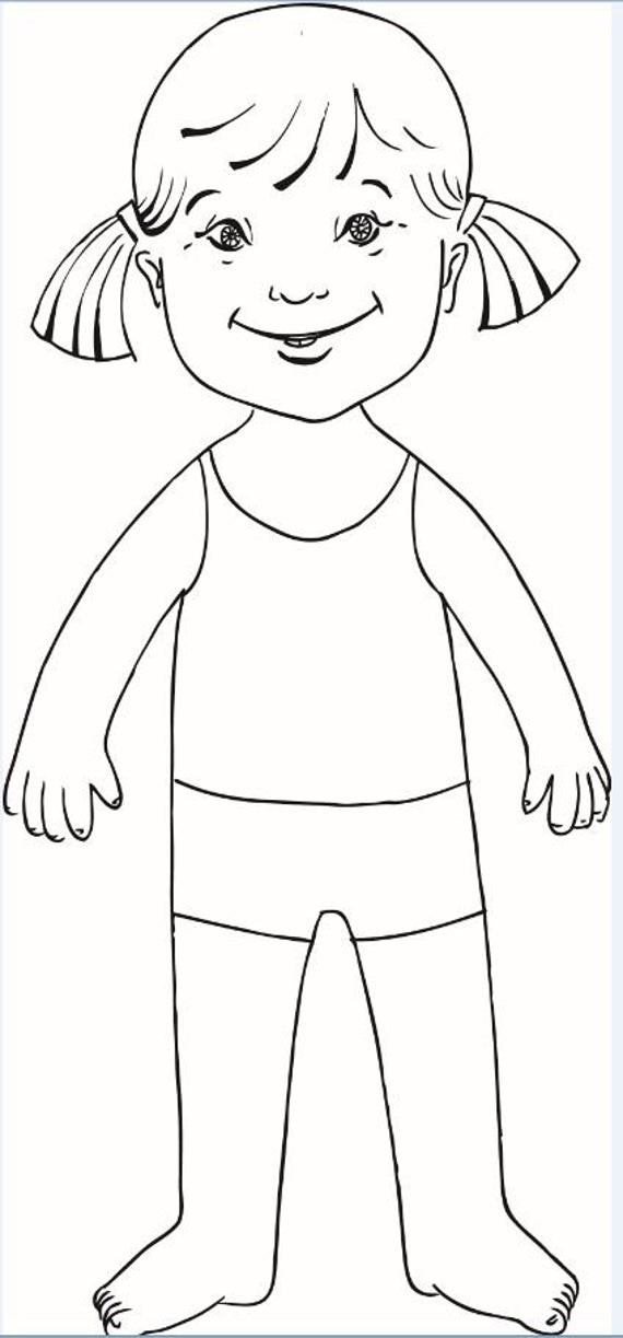 Child Coloring Pages
 Coloring pages Paper doll for kids with Down