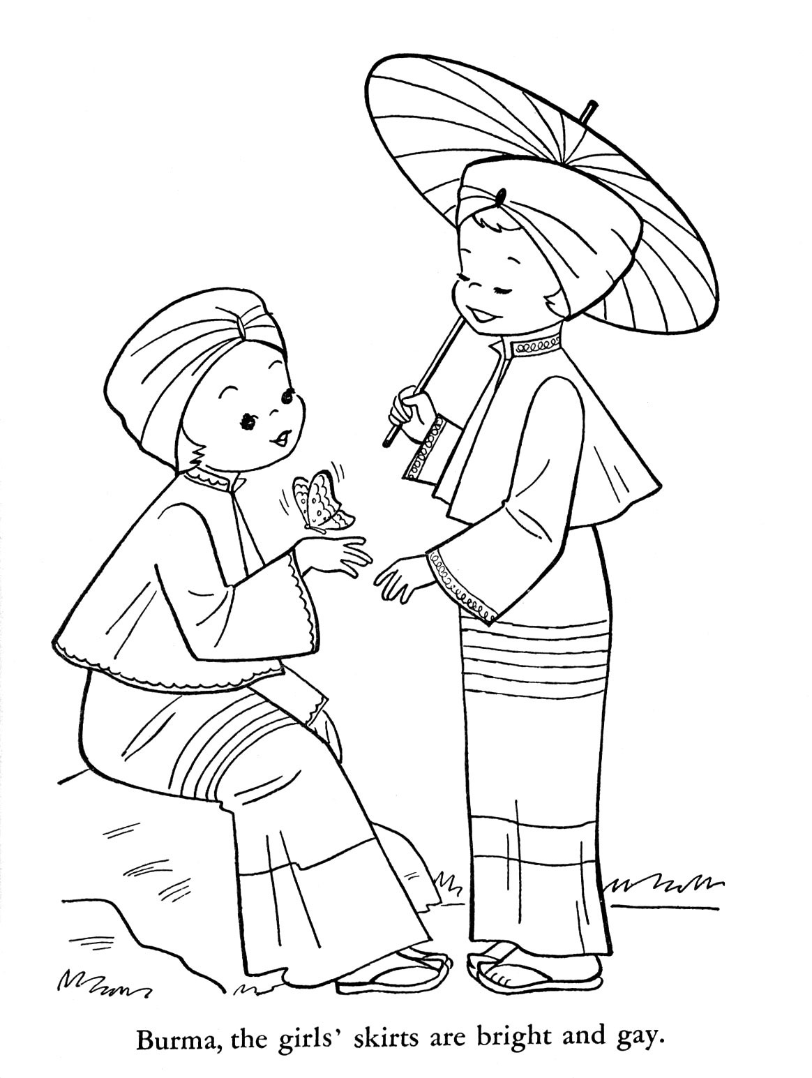 Child Coloring Pages
 Children of Other Lands 1954 — Japan China India Burma