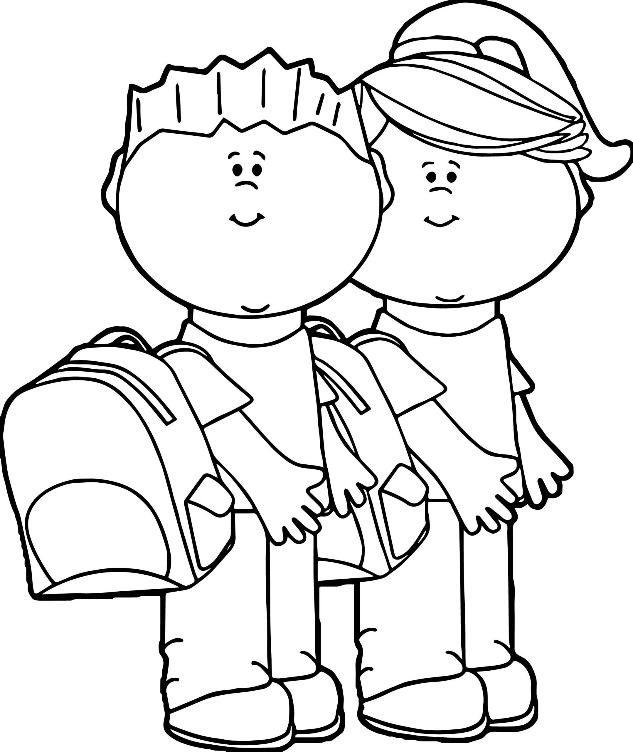 Child Coloring Pages
 Kids Going To School Kids Coloring Page
