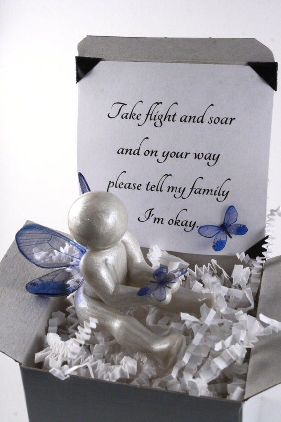 Child Memorial Gifts
 Go Tell My Family I m Okay angel baby clay butterfly