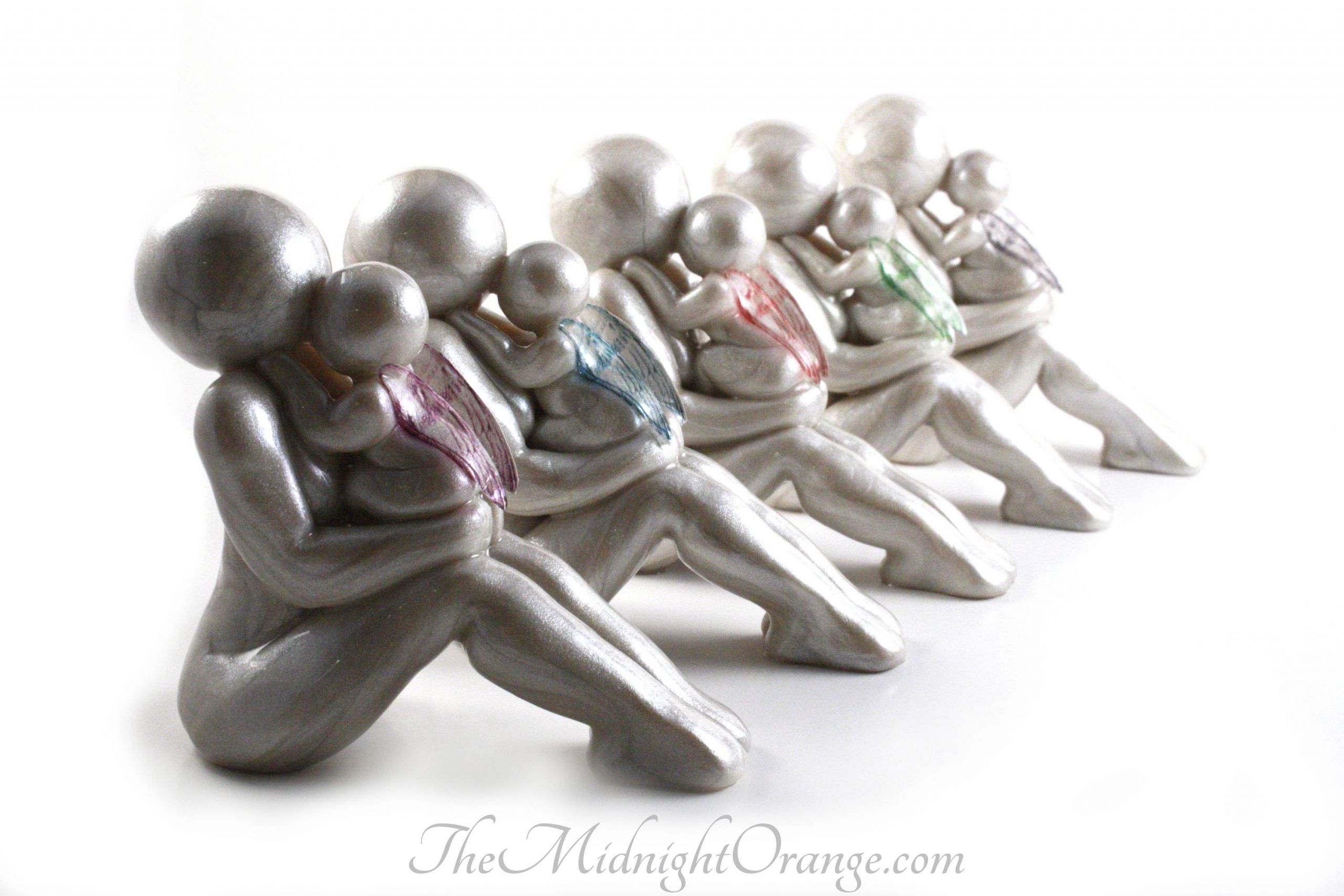 Child Memorial Gifts
 Mother and Baby Angel Child Loss Sympathy Gift handmade clay
