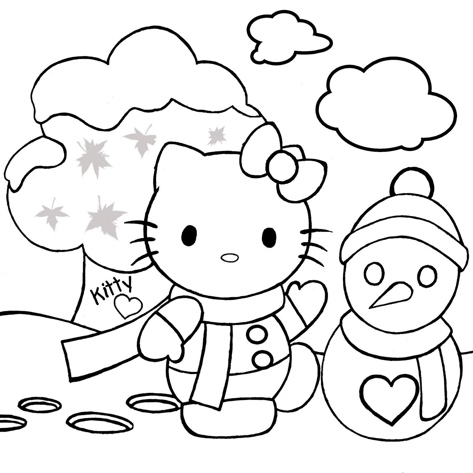 Children Christmas Coloring Pages
 Hello Kitty Christmas Coloring Pages 1