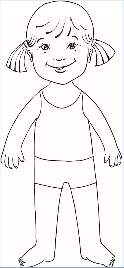 Children Coloring Page
 Coloring pages Paper doll for kids with Down
