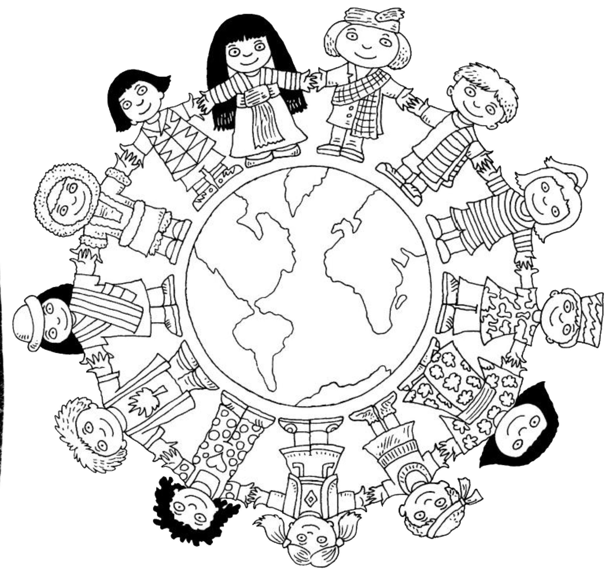 Children Of The World Coloring Pages
 Children Around The World Coloring Page