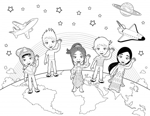 Children Of The World Coloring Pages
 Detailed Coloring Page – Children of the World
