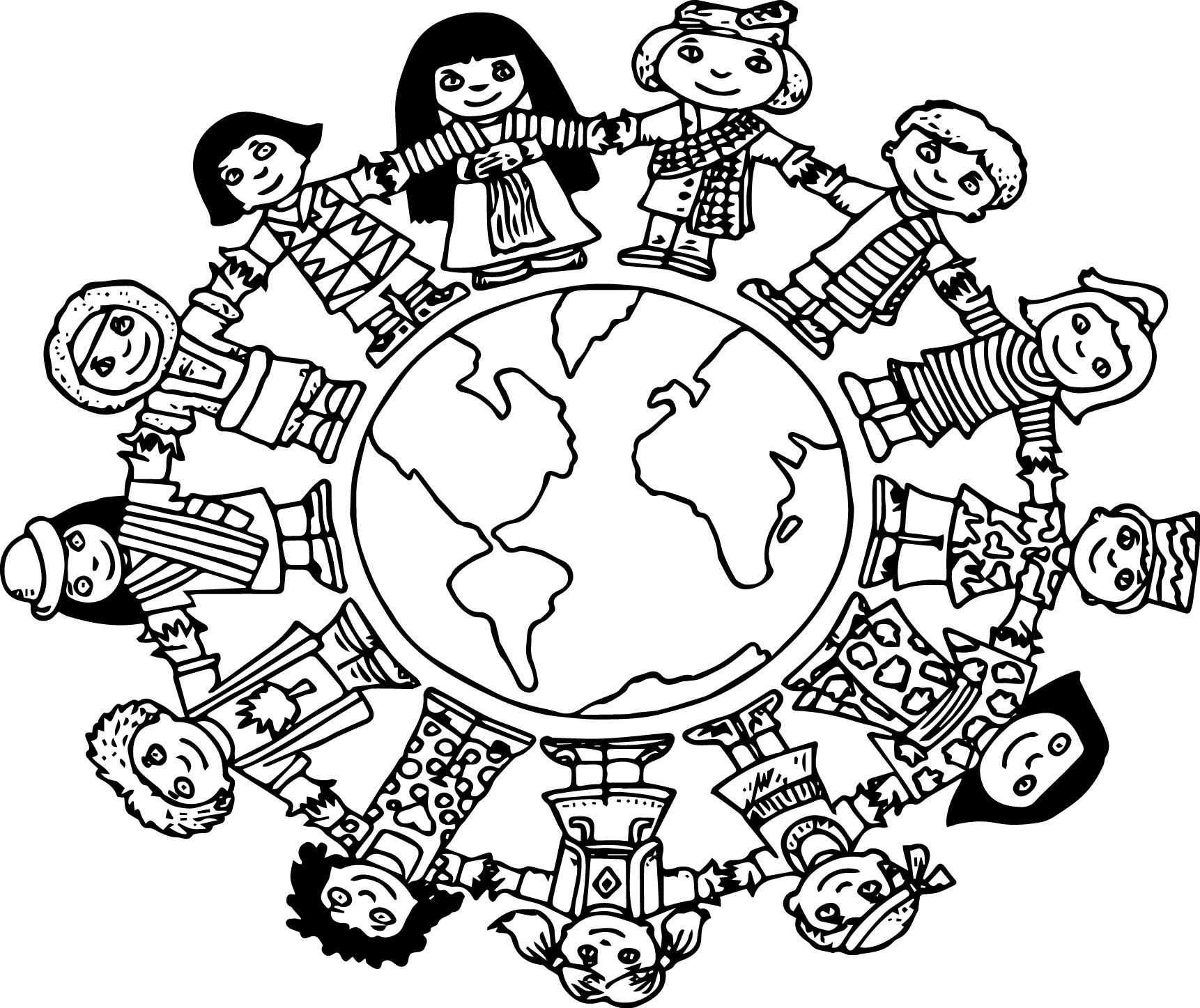 Children Of The World Coloring Pages
 Children World Coloring Page