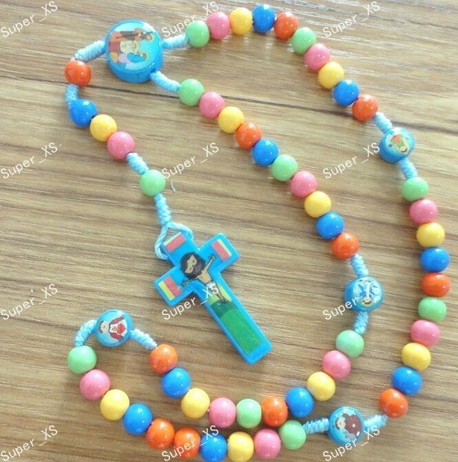 Children's Cross Necklace
 Plastic color pattern cross necklaces pendant fashion