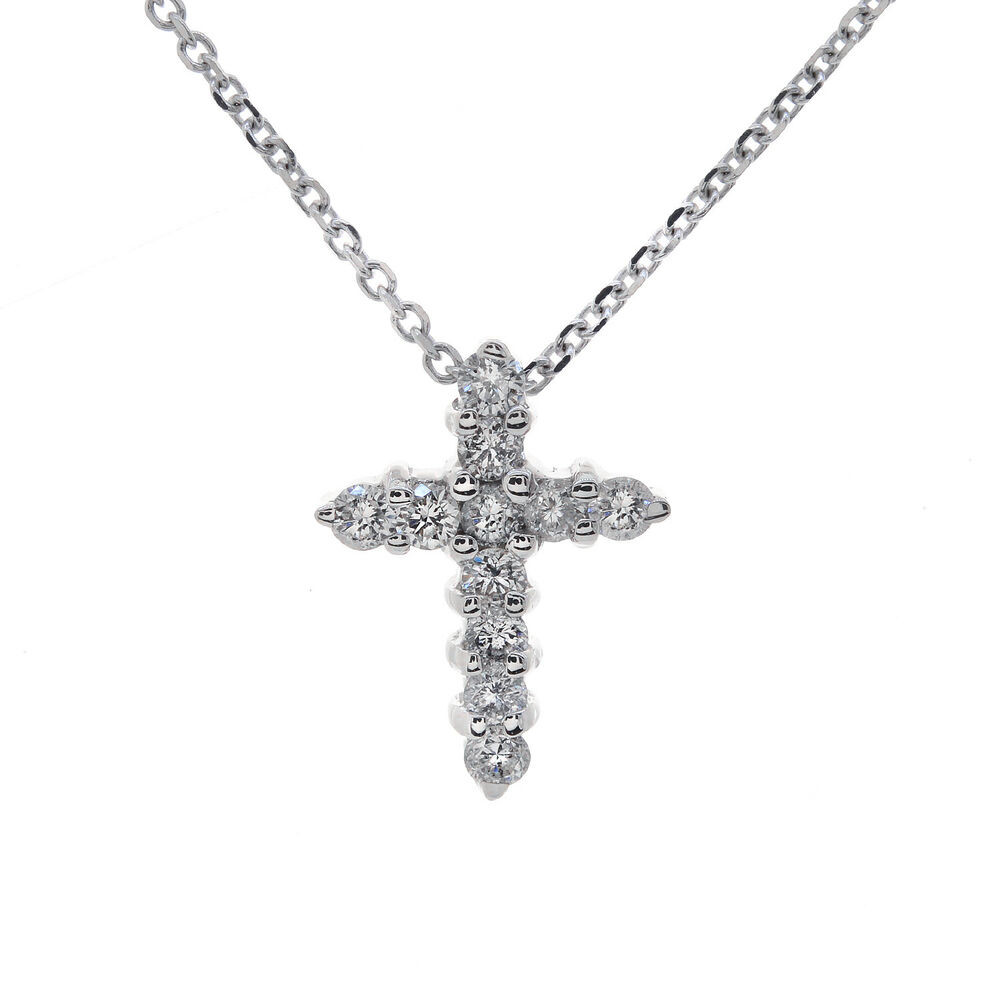 Children's Cross Necklace
 0 40 Carat Children s Round Cut Diamond Cross Pendant