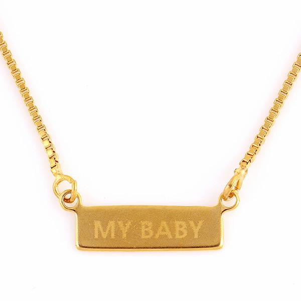 Children's Cross Necklace
 Children s Jewelry Baby 18k Yellow Gold GF MY BABY WRITTEN