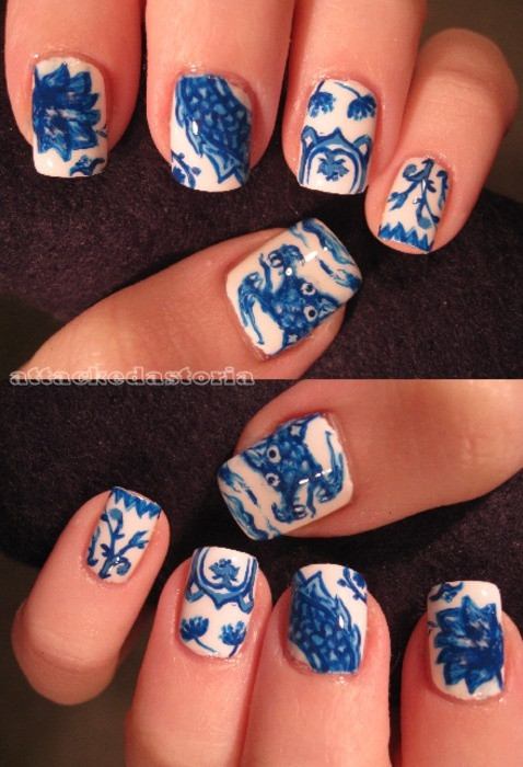 Chinese Nail Designs
 17 Gorgeous Blue Nails Art Pretty Designs