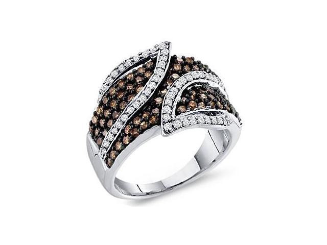Chocolate Diamond Rings For Women
 Brown Chocolate Diamond Ring Womens Band 10k White Gold 1