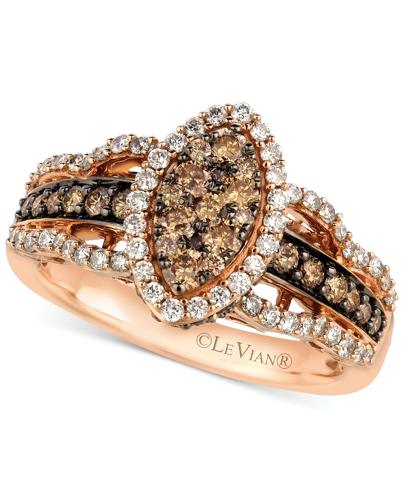 Chocolate Diamond Rings For Women
 Le vian White And Chocolate Diamond Ring In 14k Rose Gold