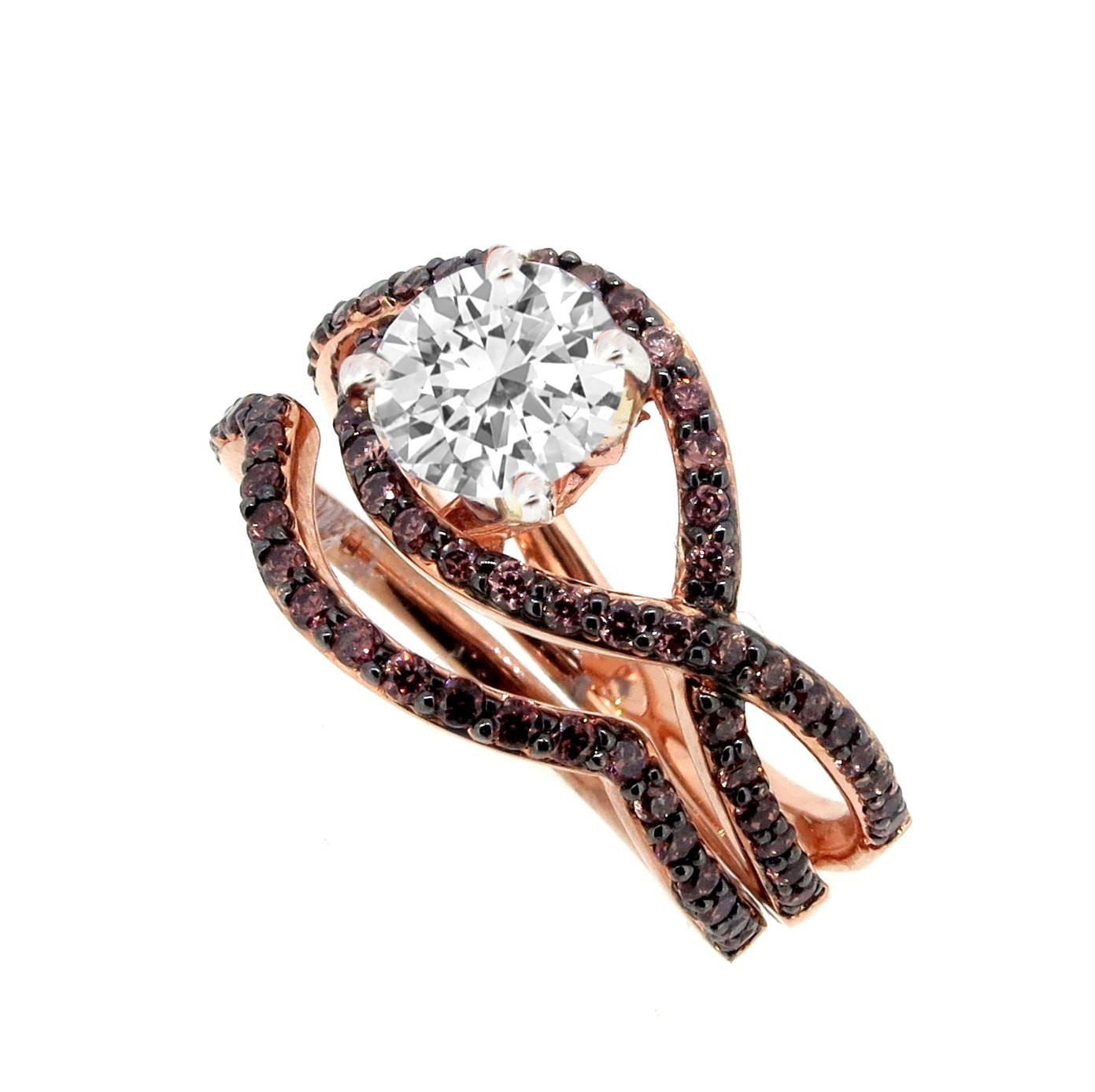 Chocolate Diamond Wedding Rings
 Unique Infinity Chocolate Brown Diamond Engagement and