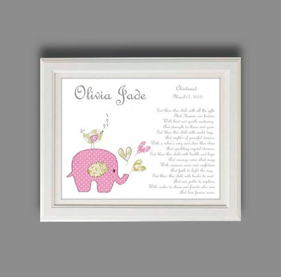 Christening Gift Ideas From Godmother
 Baptism Gift from Godparents Baby Girls by SnoodleBugs on Etsy