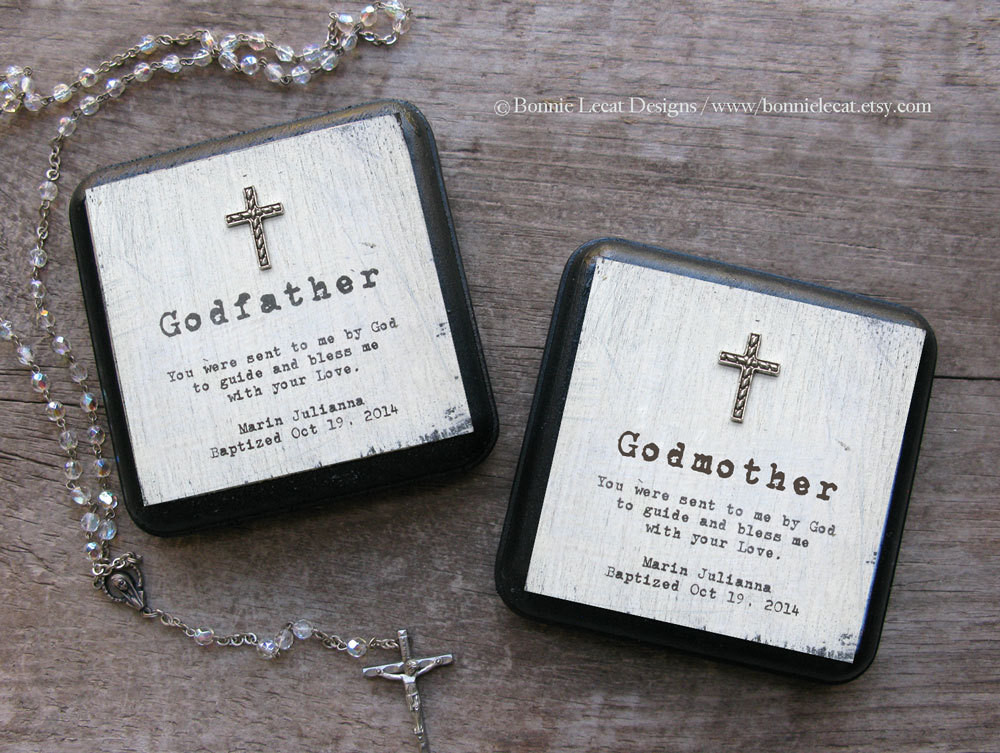 Christening Gift Ideas From Godmother
 Personalized Baptism Gift Set Godmother Gift Godfather Gift