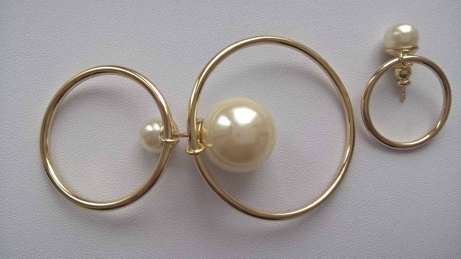 Christian Dior Tribal Earrings
 Authentic Christian Dior Mise En Dior Tribal Hoop Pearl