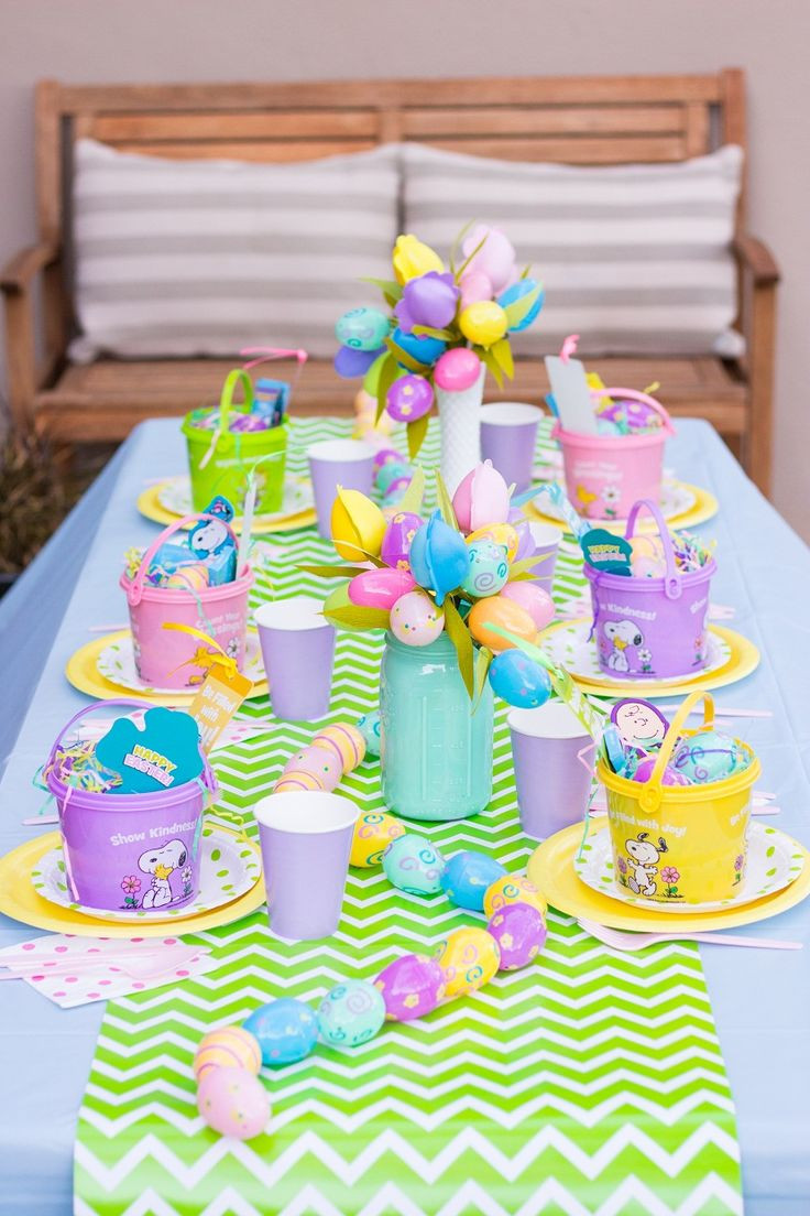 Christian Easter Party Ideas
 Kids Simple and Colorful Table Decorations for Easter