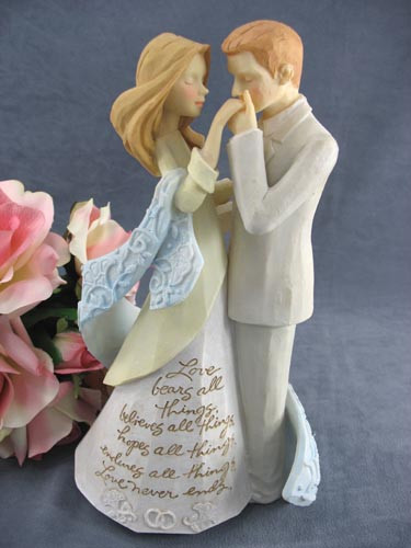 Christian Wedding Cake Toppers
 Foundations "Bride and Groom" Wedding Cake Topper Figurine