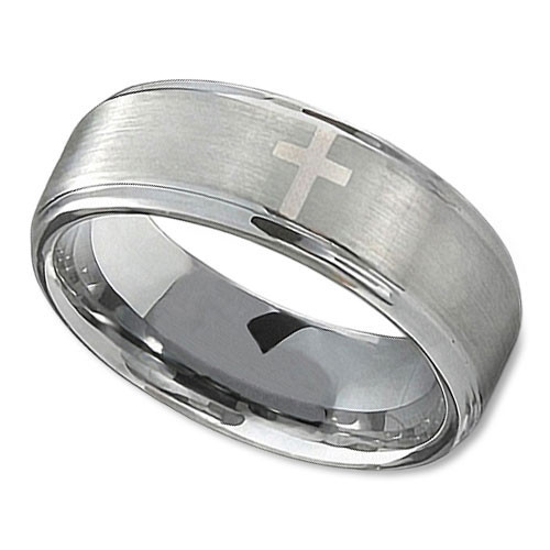 Christian Wedding Rings
 Womens Christian Wedding Ring with Single Cross and