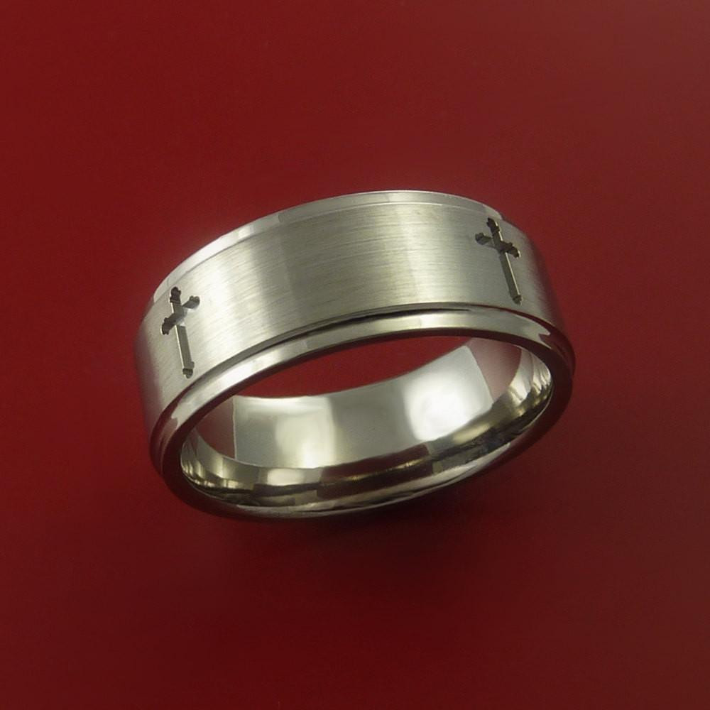 Christian Wedding Rings
 Titanium Christian Wedding Band Cross Ring Made to Any