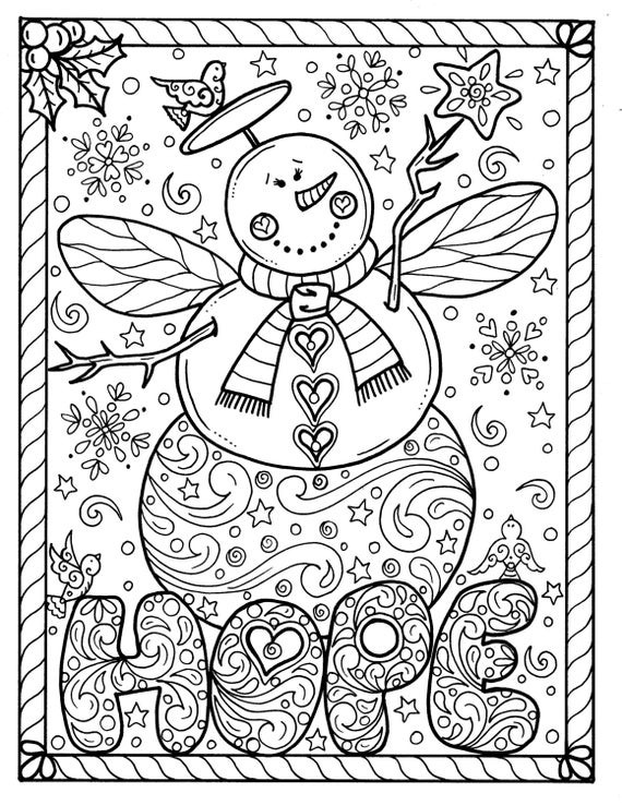 Christmas Adult Coloring Pages
 Snow Angel Instant Christmas Coloring page Holidays