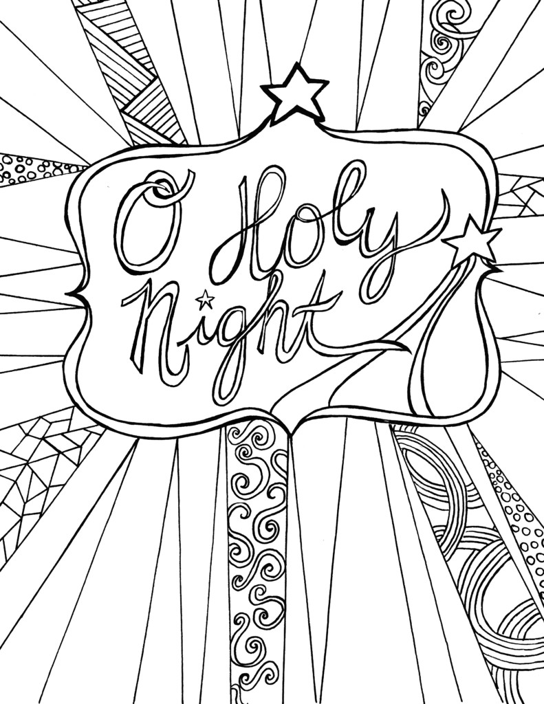 Christmas Adult Coloring Pages
 O Holy Night Free Adult Coloring Sheet Printable