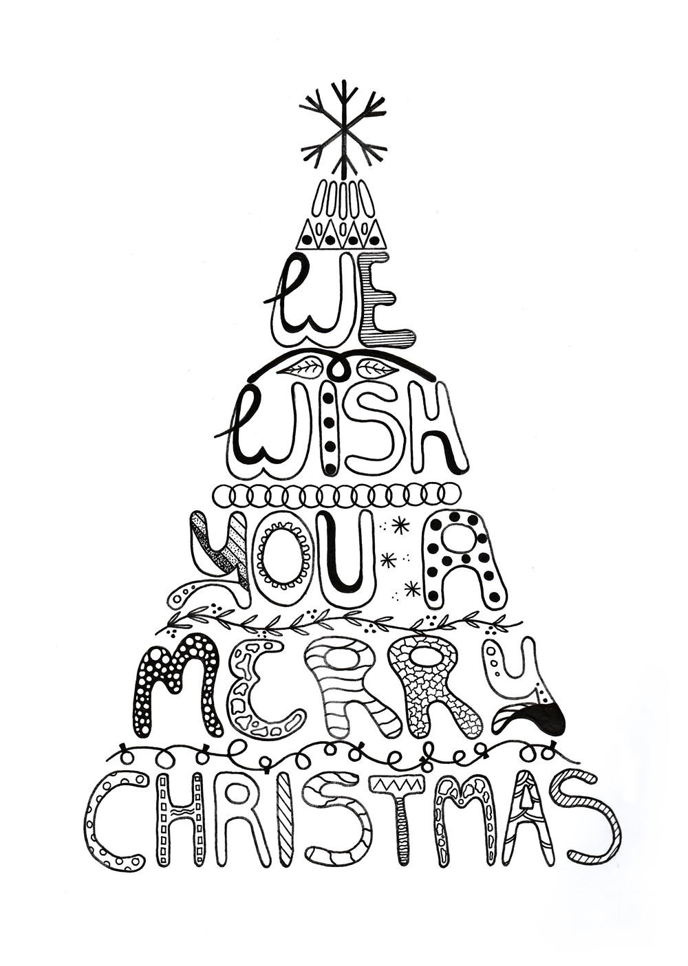 Christmas Adult Coloring Pages
 Merry Christmas Adult Coloring Page
