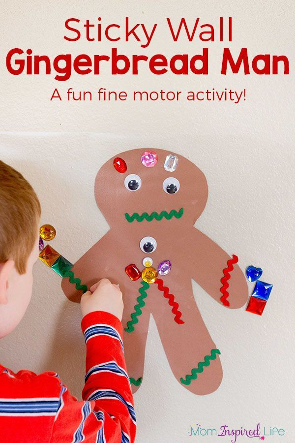 Christmas Art Ideas For Preschoolers
 Sticky Wall Gingerbread Man Activity