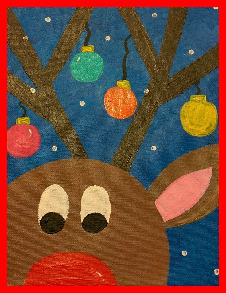 Christmas Artwork Ideas For Toddlers
 Guided Art Reindeer on Canvas