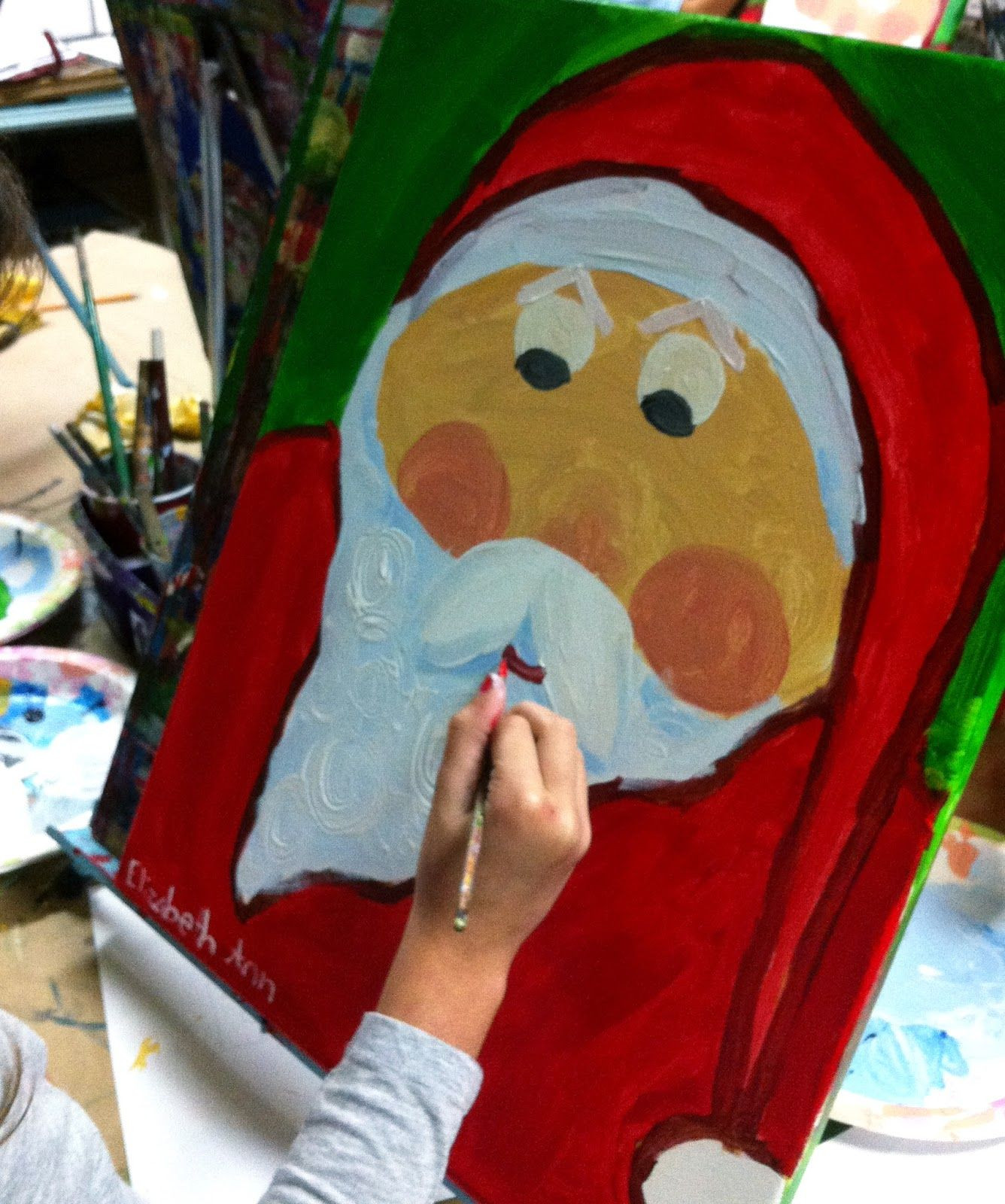 Christmas Artwork Ideas For Toddlers
 Kids painting Santa Sleepyhead Designs Studio