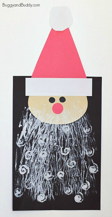 Christmas Artwork Ideas For Toddlers
 Santa Craft for Kids with Printed Beards Buggy and Buddy