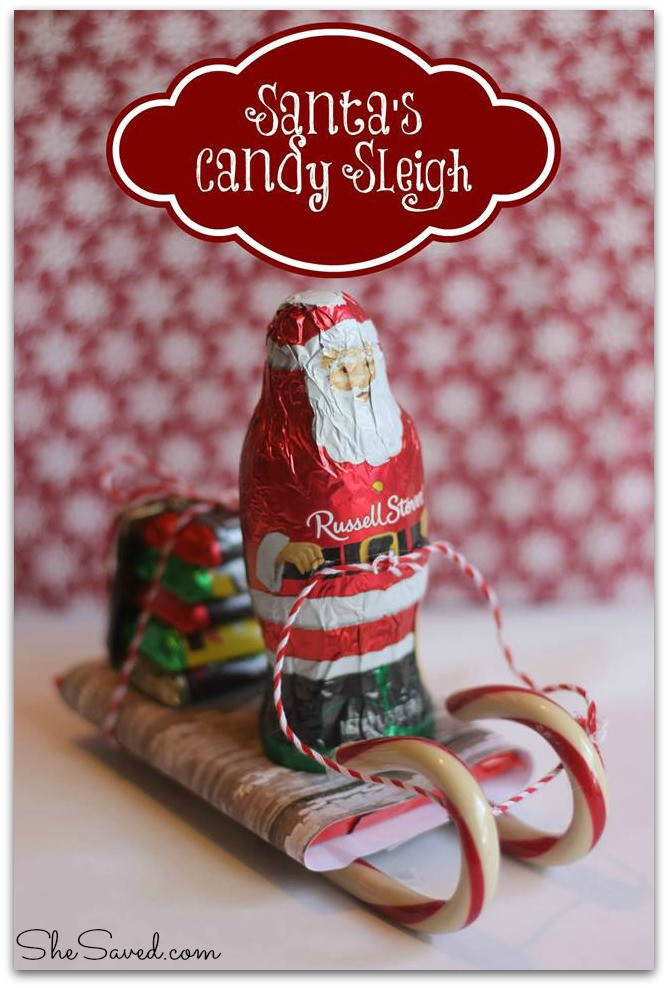 Christmas Candy Crafts
 Santa Candy Sleigh Christmas Craft SheSaved