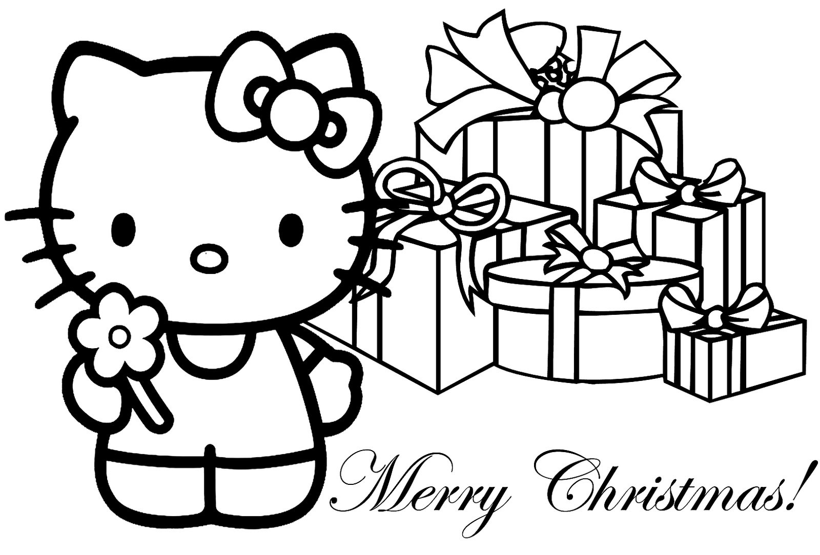 Christmas Coloring Pages For Kids
 Hello Kitty Christmas Coloring Pages 1