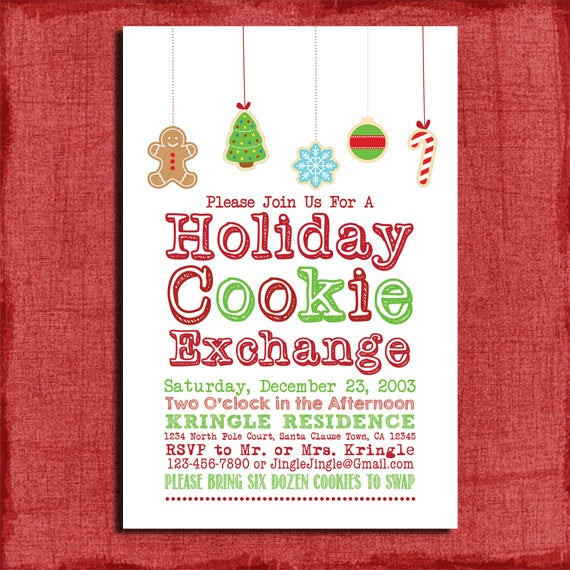 Christmas Cookie Exchange Party Ideas
 Printable Holiday Cookie Exchange Party Invitation DIY