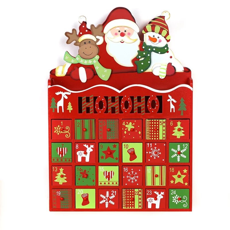 Christmas Countdown Calendar With Candy
 Christmas Santa Claus Elk Advent Calendar For Kids