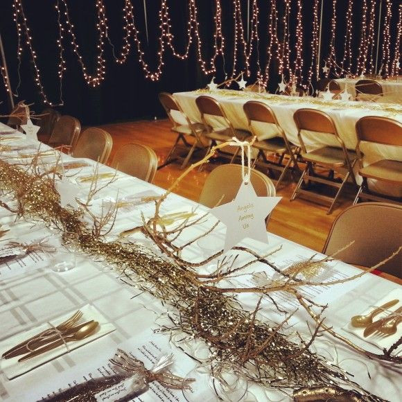 Christmas Dinner Party Theme Ideas
 Angels Among Us Themed Table dinner and decorations