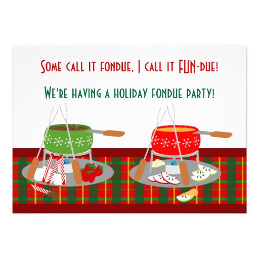 Christmas Fondue Party Ideas
 Fondue Pots Christmas Fondue Party Invitaitons 5x7 Paper