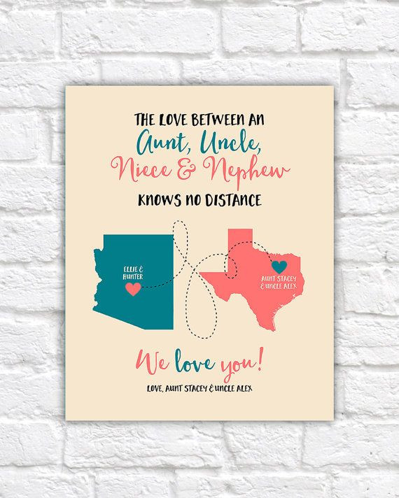 Christmas Gift Ideas For Aunts And Uncles
 Aunt Uncle Niece Nephew Gifts Custom Maps Long