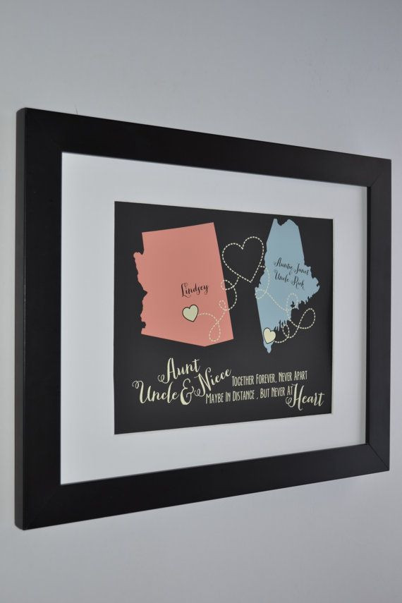 Christmas Gift Ideas For Aunts And Uncles
 Personalized Gift for Aunt and Uncle Custom Maps by