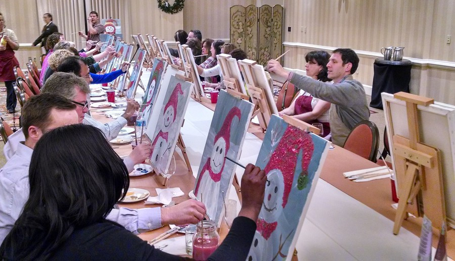 Christmas Party Entertainment Ideas For Work
 Wine & Canvas Painting Party Entertainment