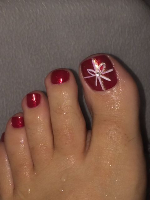 Christmas Toe Nail Designs Pinterest
 Christmas package toe nail design
