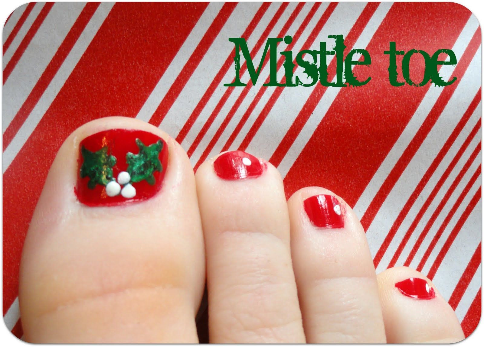 Christmas Toe Nail Designs Pinterest
 A Little Tipsy Mistle toe Really cute idea for Christmas