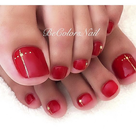 Christmas Toe Nail Designs Pinterest
 Best Red Gold Toe Nail Art Pinterest toenail nail