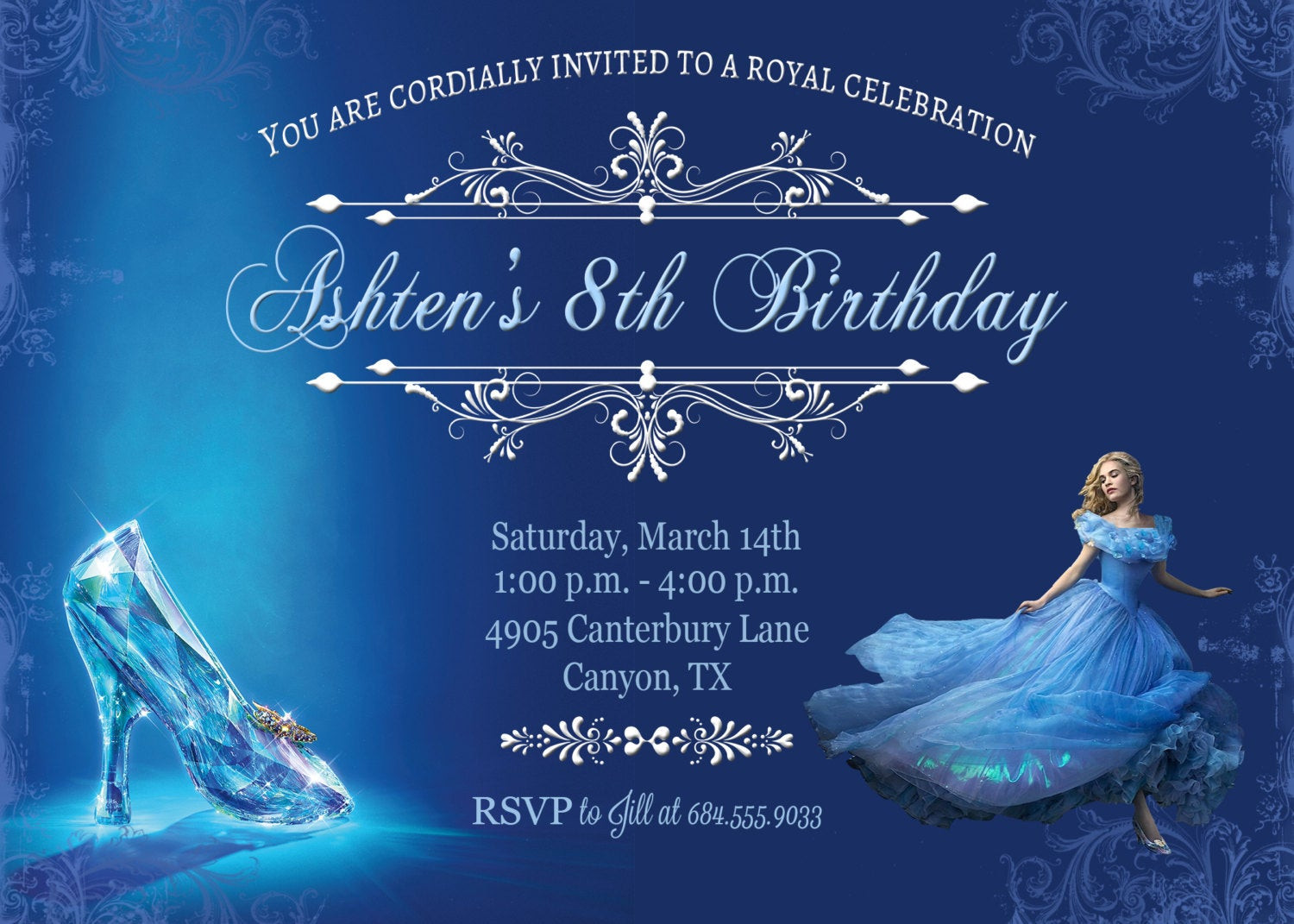 Cinderella Birthday Invitation
 Cinderella Invitation Cinderella Party by BelleAmitieDesigns