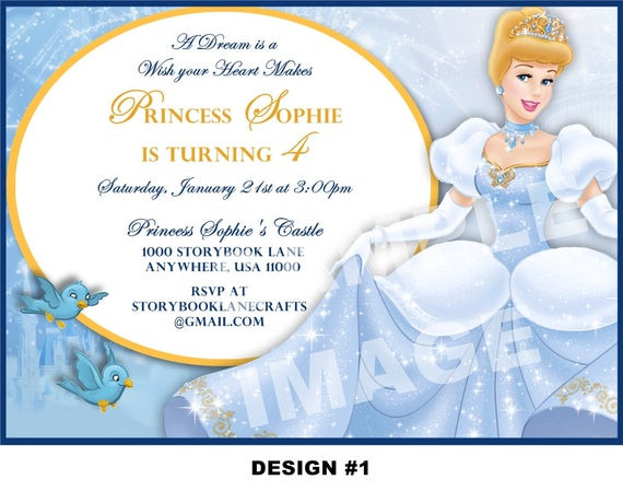 Cinderella Birthday Invitation
 Cinderella Invitation Disney Princess Birthday Party